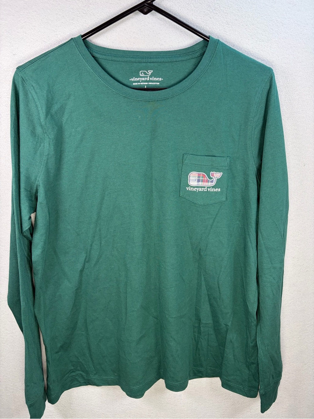 Vineyard Vines Men's Teal Green Long-Sleeve Pocket Tee